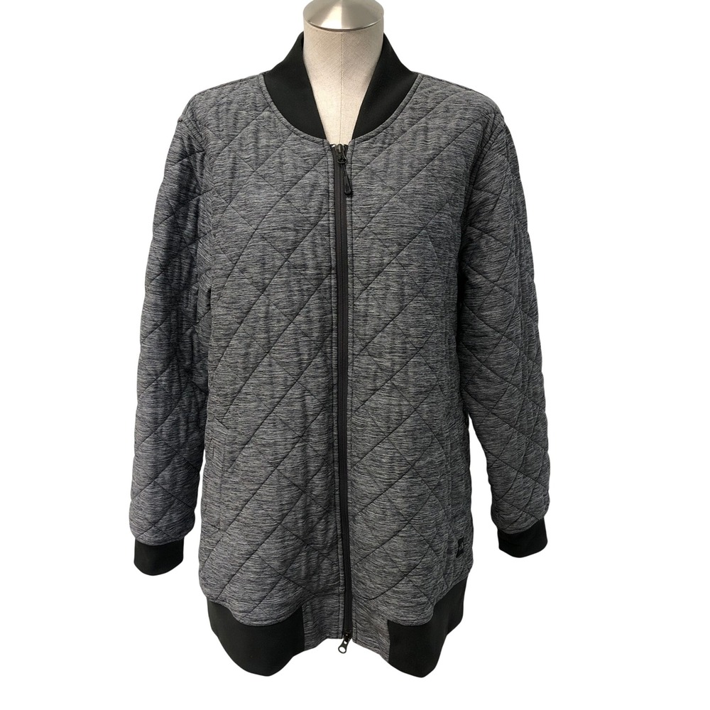 The North Face Quilted Bomber Jacket Womens XL Gray Full Zip Gorpcore